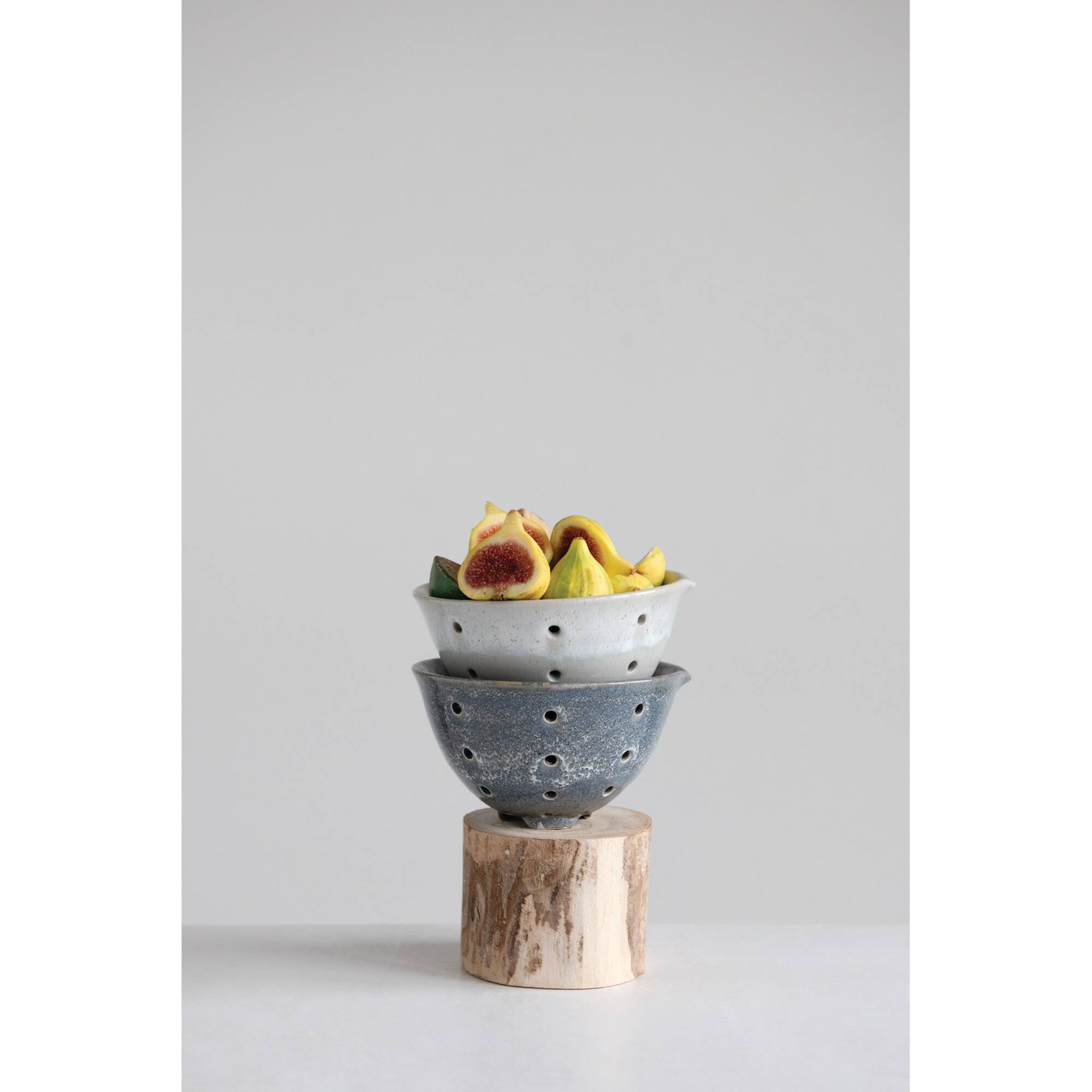 Hello Honey® Glazed Spouted Stoneware Berry Bowls Set, 2ct.